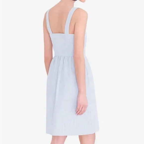 J. Crew Striped Seersucker Button Front Dress in Blue & White - NEW - Size 18 - Picture 2 of 9